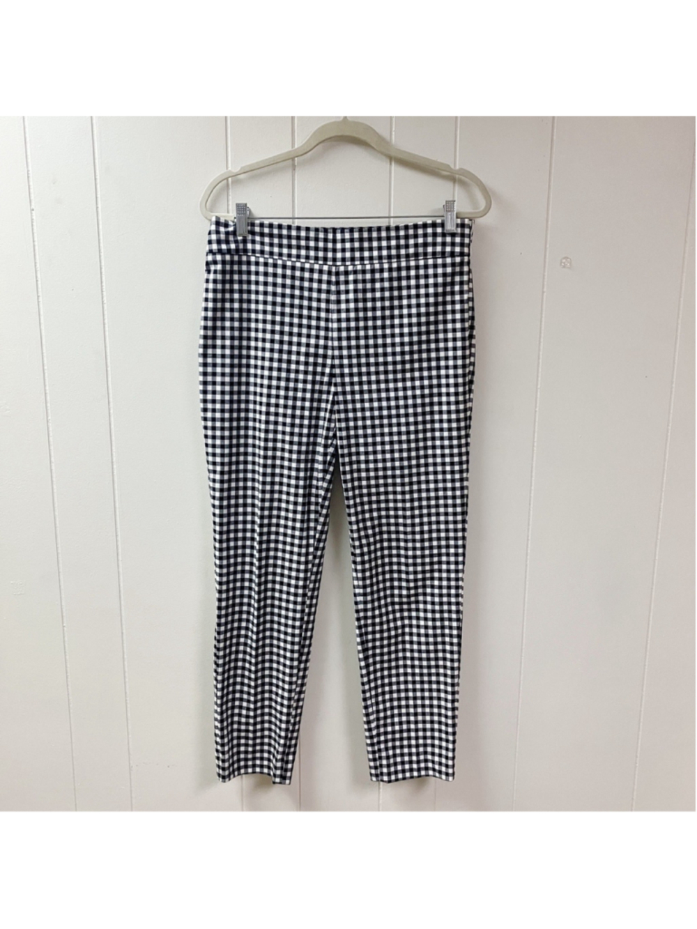 NWOT Talbots Chatham Slim Ankle Pant Checked Black White Side Zip SIZE 6 Summer